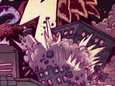 Monster Tussle Close-Up illustration monster