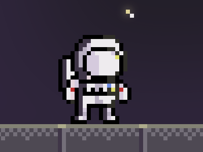 (GIF) Meet Minimus, the last astronaut 8bit astronaut game gif ios landscape minimus purple space