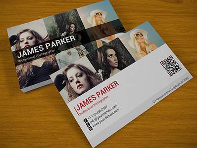 Creative Photographer QR Business Card attractive business business card card cmyk cool creative designer flashblue freelancer modern pattern photographer print ready psd smart object