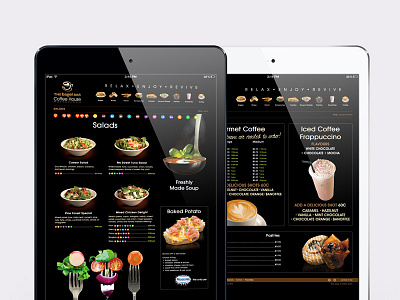 Food Menu black coffee dark food healthy hidden depth responsive tablet