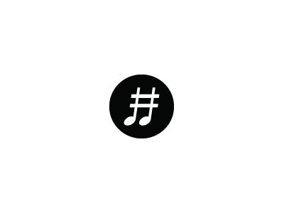 Hashtag Management artist hashtag label logo management monochrome music note record