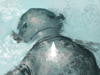 Sad robot sketch concept art illustration painting