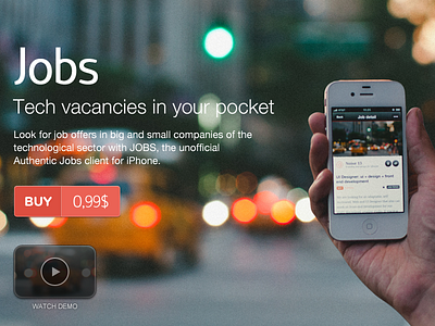 Jobs available on the App Store ios ipad iphone red web website white
