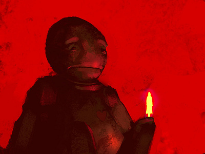 Robot in Red concept art illustration sketch