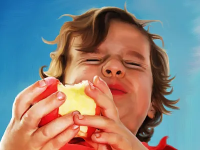 Sour Apples (digital painting) child digital painting