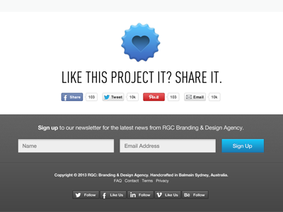 New Project Footer - WP button email footer form social social media ui webdesign website