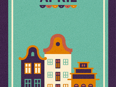 2013 Calendar (Dutch Houses - April) Wip 2013 adline april brassai calendar day dutch house houses illustration month roof spring town week weeks window