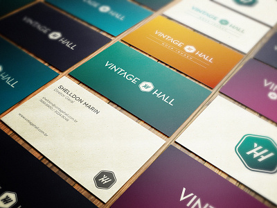 Vintage Hall Cards brand branding brasil brazil business business cards cards color graphic identity logo mock mock up mockup nightclub print stationery vintage visual identity