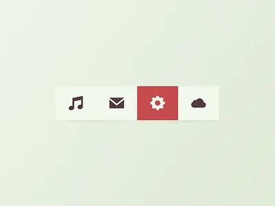 Toolbar Rebound clean flat freebie glyphs hover icons mail metro music psd rebound red toolbar