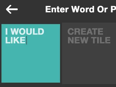 Add Tile - Word or Phrase aac app clean iphone minimal modern retina