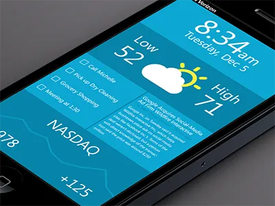 One Screen iphone manager schedule stock weather