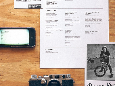 Donna Viering collateral austin bmx business card camera card collateral design leave behind leica louisiana matt thompson photography resume texas website