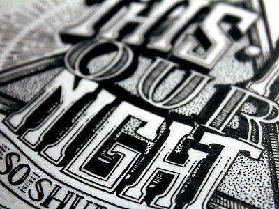 This Is Our Night apparel custom flourish handmade label lettering ornamentation script type typography vintage
