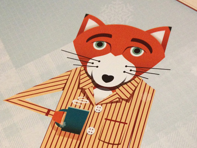 Mr Fox christmas coffee fox pajamas snow