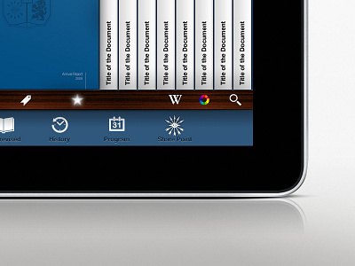 Bookshelf banking blue books ipad learning shelf