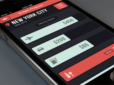 Travel Budget App WIP app budget color design icon icons iphone minimal money progress travel ui ux