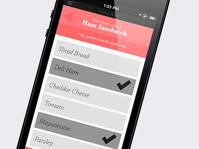 Gather Screen WIP app food iphone mobile photoshop ui