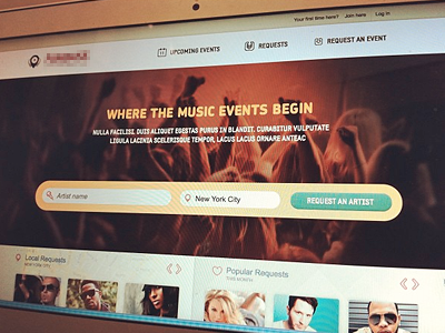 Home Full Landing Page artist avatar button events fans genre hip hop music profile rap share upcoming vote