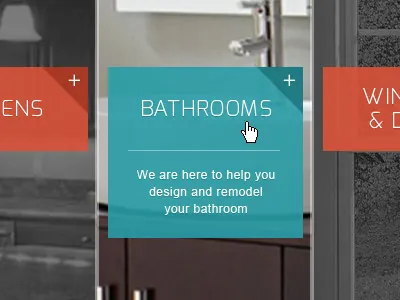 Services Panels on Homepage contracting interface remodeling ui ux web design