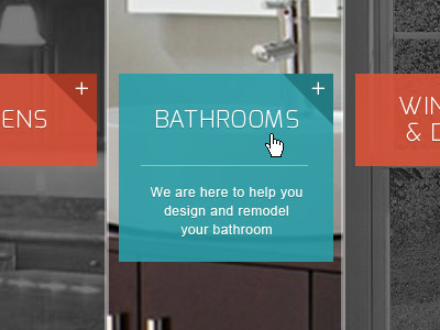 Services Panels on Homepage contracting interface remodeling ui ux web design