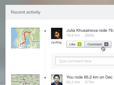 Recent activity account app cycling eric gear icon logout menu nav panel pic profile running settings sports ui upload user ux web