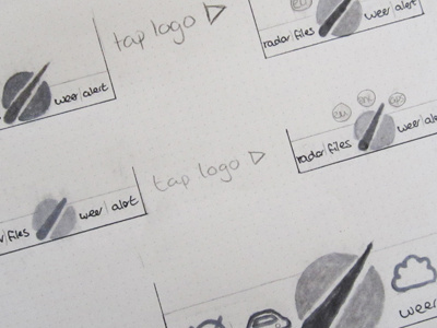 navigation idea 3 buienradar navigation sketch ui design user interface weather app wireframe