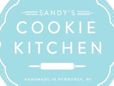 Sandy's Cookie Kitchen Logo baking blue cookies dots illustration kitchen logo