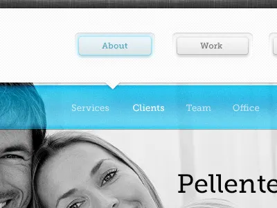 Aviet Navigation Blue arvik aviet blue clean grey minimal navigation psd theme web design website
