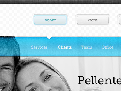 Aviet Navigation Blue arvik aviet blue clean grey minimal navigation psd theme web design website