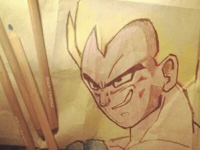 My first portrait on Bread's Paper dragonball illustration paper photoshop vegeta z