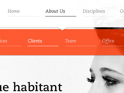 Aviet Navigation arvik aviet caecilia clean minimal navigation psd theme web design website