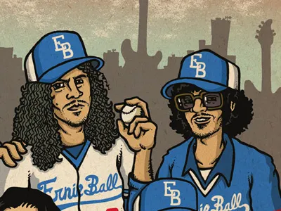 Ernie Ball mag ad baseball ernie ball guitar