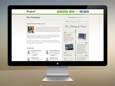 Peapod - Our Company css3 ecommerce homepage peapod web design