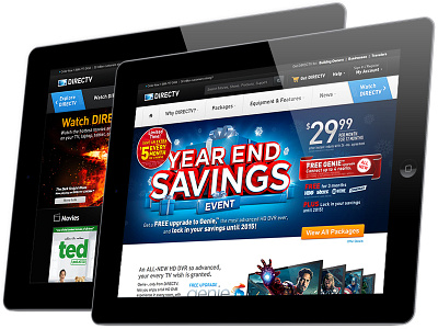 DIRECTV.COM 2013 Redesign blue code css3 dark directv enterprise entertainment html5 interactive ipad light live portals retina slide touch ui ux watch windows8