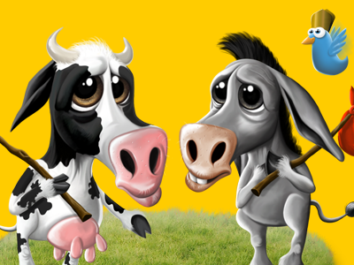 Donkey & Cow coolappse cow donkey