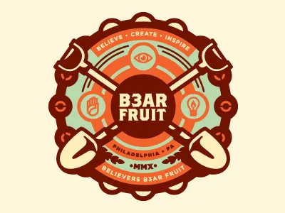 BF Club Patch apparel b3ar fruit badge icons illustration shirt shovel