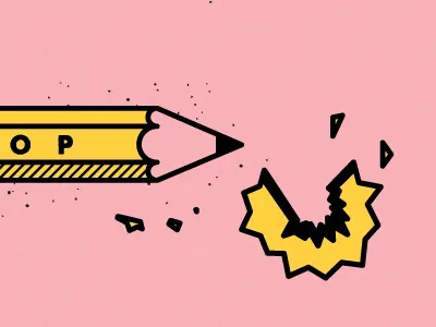 Never Stop WIP pencil pink yellow