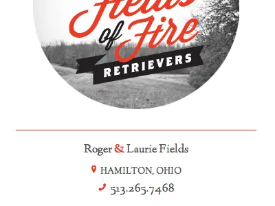 Fields of Fire Single-Pager contact logo minimal photography simple