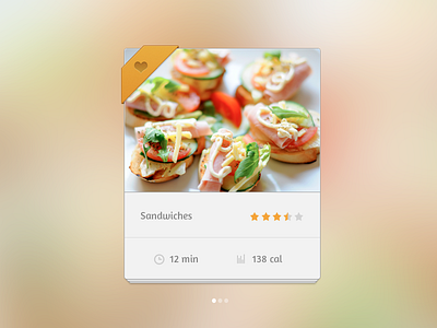 Recipewidget design orange recipe ribbon stacked ui widget