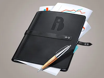 Business folder business documents folder leather pen