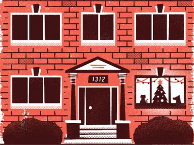 2012 Holiday Card card cats poop a lot color design holiday illustration