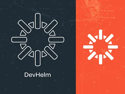 DevHelm - Logo design development helm lockup logo nautical ocean sea ship