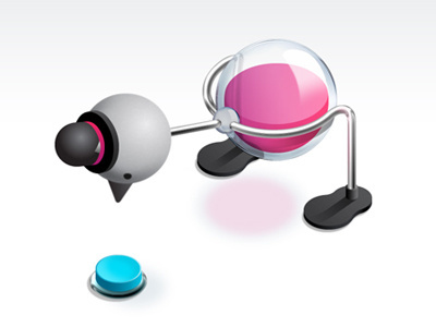 Automation (Illustration) bird button chrome design dipping drinking duck glass graphic grphic hat illustration isometric my poor brain smith tim