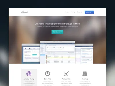 Uptheme button clean css html icon navigation screenshot startup ui ux web wordpress