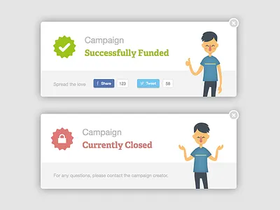 Funddy Status Lightboxes closed funddy lightbox status succes