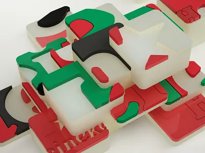 Heineken merchandising 3d typography architecture c4d cinema 4d design furniture graphic lettering poster product rizon parein vray