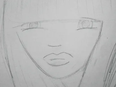 girl sketch :p drawing eyes girl hair illustration lips nose paper pencil sketch