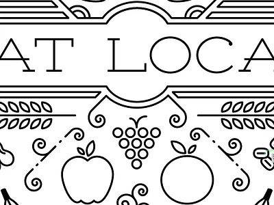 Eat Local clover line art