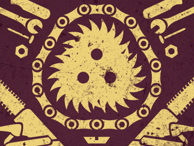 Chainsaws and Splatters chainsaw crest dirt dominik levytskyi fun logo splatters