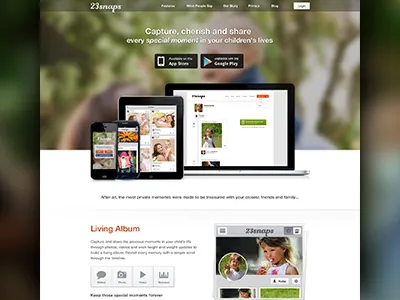 23snaps product website 2.0 app button iphone product ui ux web